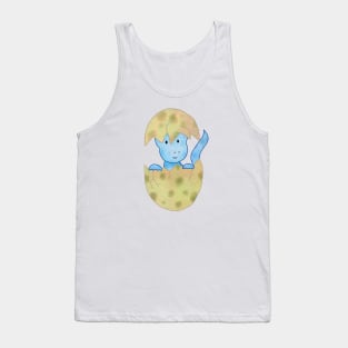 Cute baby dinosaur hatching from an egg Tank Top